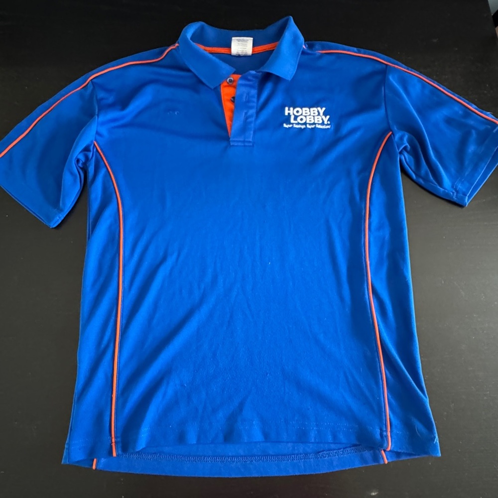 Hobby Lobby Blue Polo Shirt